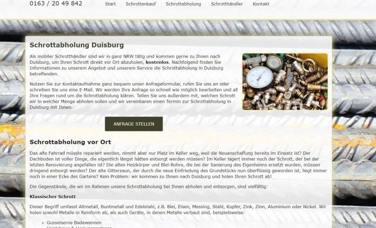 Schrottabholung Duisburg: unkompliziert und fair