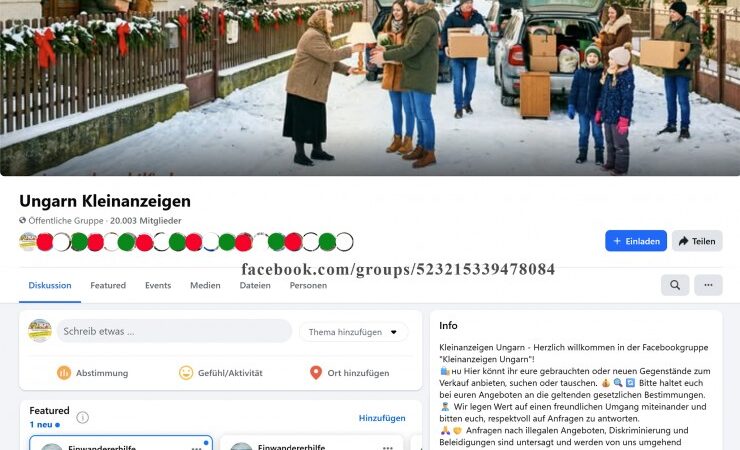Ungarn Kleinanzeigen: Facebookgruppe in der Auswanderung auf Alltag trifft – kameradschaftlich, ehrlich, deutschsprachig.