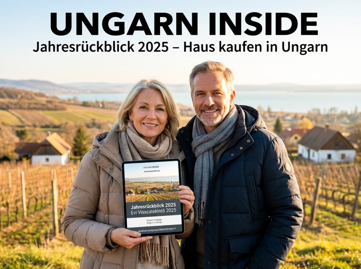 Kostenloses Booklet “Jahresrückblick 2025” der Facebook-Gruppe Haus kaufen in Ungarn – Ingatlan piac