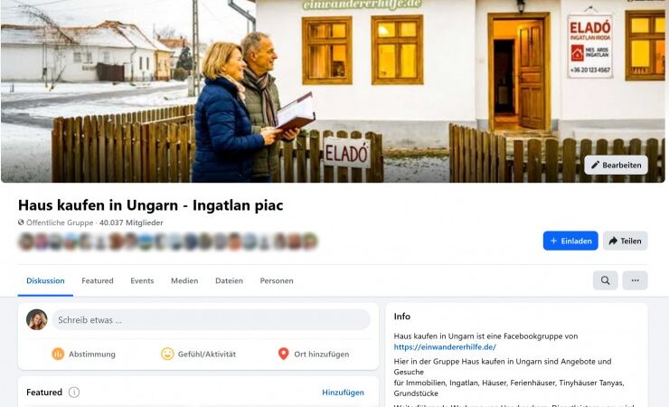Über 40.000 Mitglieder: Facebook-Gruppe “Haus kaufen in Ungarn – Ingatlan piac” wird zentrale Anlaufstelle für Auswanderer