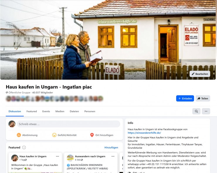 Über 40.000 Mitglieder: Facebook-Gruppe “Haus kaufen in Ungarn – Ingatlan piac” wird zentrale Anlaufstelle für Auswanderer