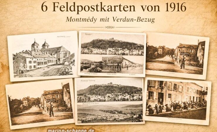 Sechs Feldpostkarten von 1916: Historische Ansichtskarten aus Montmédy führen auf eine Spur nach Verdun
